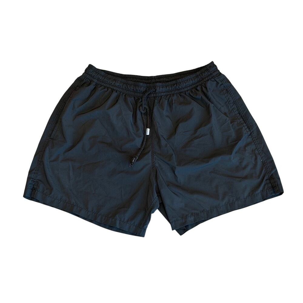 Fedeli Swim Trunks Black Italian Microfiber Resort Beach Mens Size Large